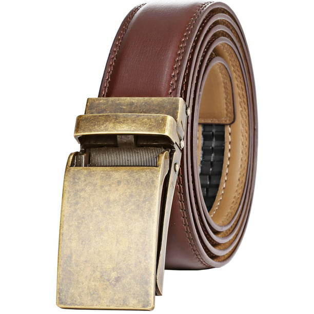 Enclosed in an Elegant Gift Box Marino Avenue Mens Genuine Leather Ratchet Dress Belt with Open Linxx Leather Buckle